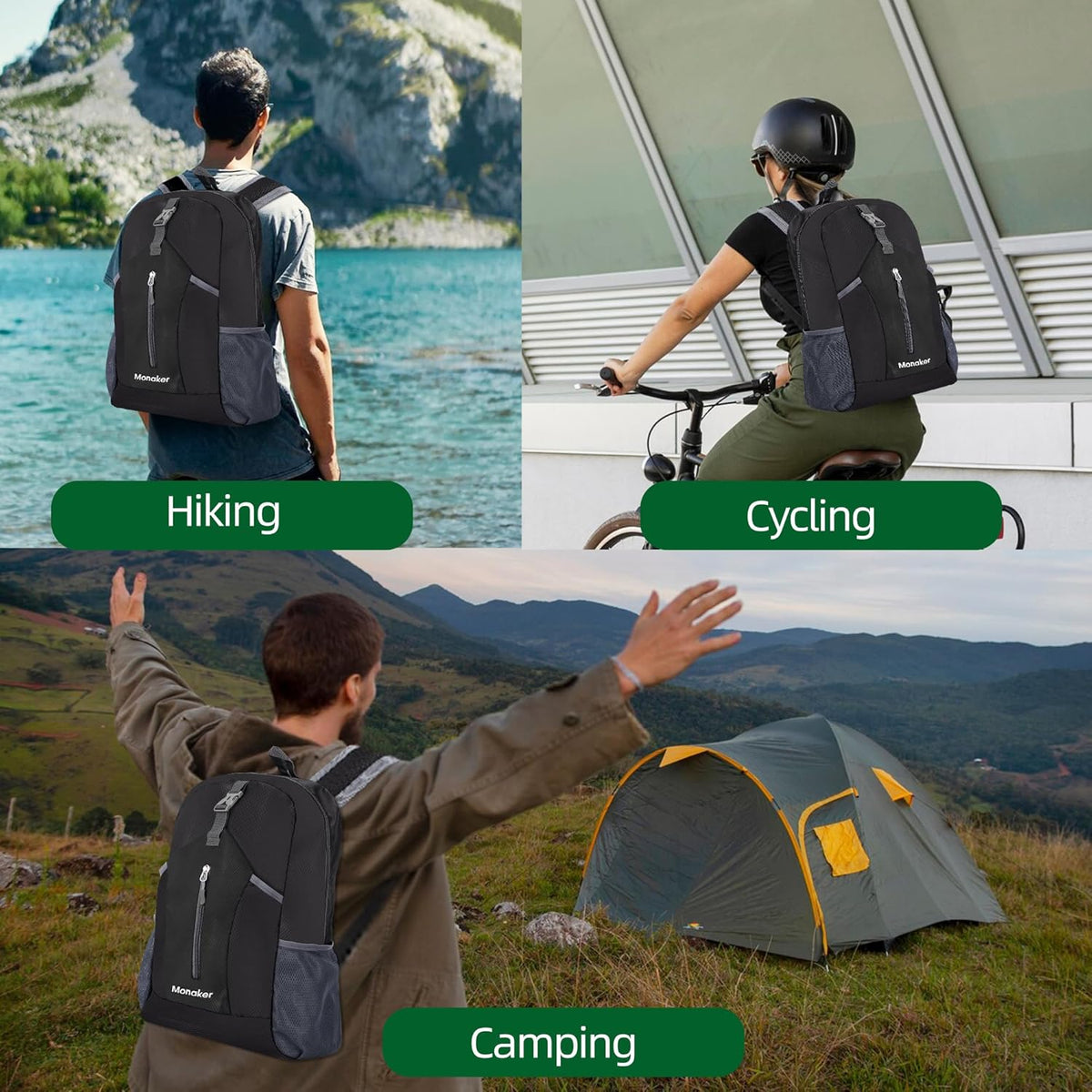 Ultralight 20L Foldable Backpack, Multi-Pocket Design, Compact to Palm-Sized, Ideal for Hiking, Travel & Daily Use