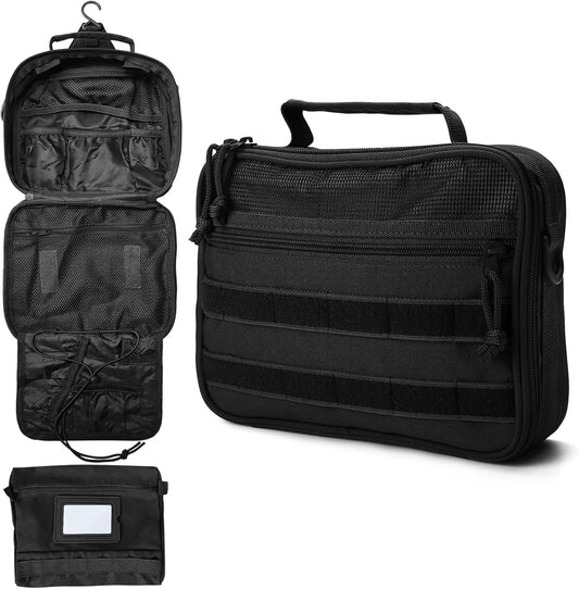 VELVEBAG Mens Toiletry Travel Bag Hanging Toiletry Bag Toiletry Bag Shaving Bag for Men Travel for Cosmetic,Toiletries,Accessories Black