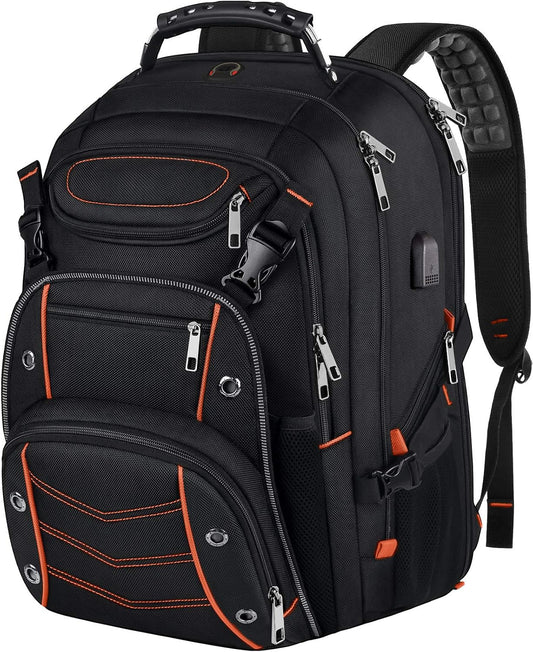 VECKUSON 18.4 Laptop Backpack for Men, 55L Extra Large Gaming Laptops Backpack with USB Charger Port,TSA Friendly Flight Approved and RFID Anti-Theft Pocket