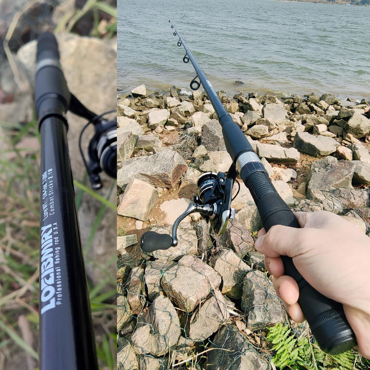 Fishing Rod Reel Combos, 2PCS 2.1m/6.89ft Collapsible Fishing Rods + 2PCS Spinning Reels + Fishing Lines Fishing Lures Carrier Bag, Telescopic Fishing Pole Set Sea Saltwater Freshwater Kit