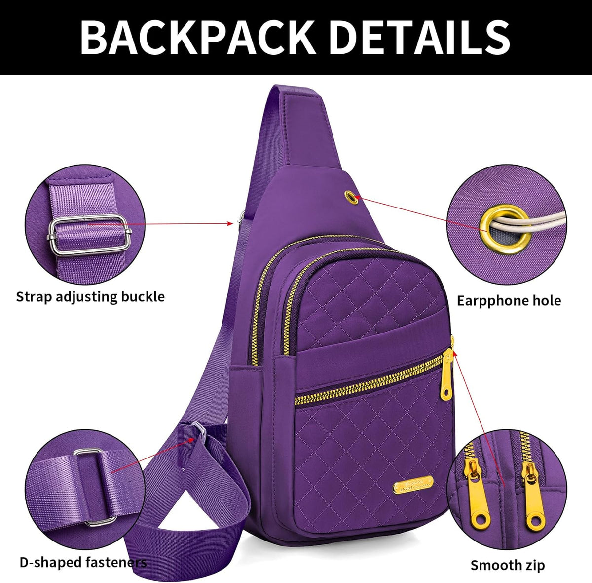Small Sling Bag For Women Men Casual Crossbody Sling Backpack