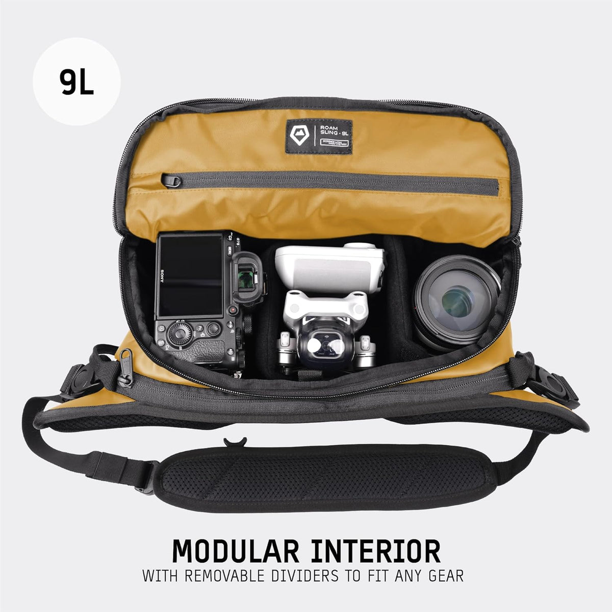 WANDRD ROGUE V1 9L Sling: Compact Camera Sling and Crossbody Bag with Fast Access, 3-Way Carry– Lightweight Everyday Bag Great for Travel, Photography, and Daily Use (Dallol Yellow)