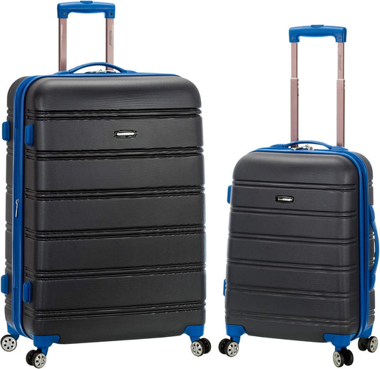 Rockland Melbourne Hardside Expandable Luggage with Spinner Wheels, Grey, 2 Piece (20/28)