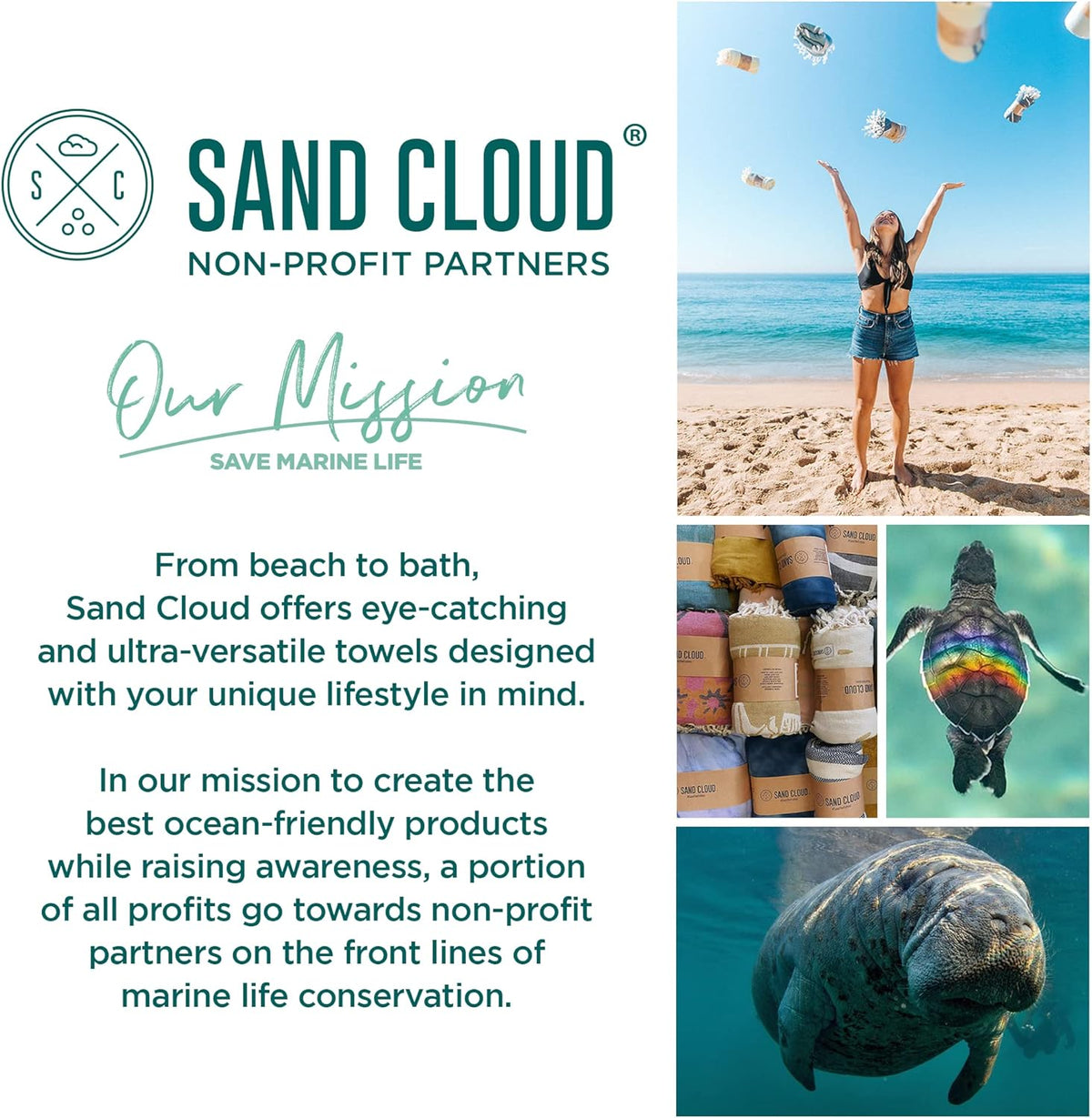 Sand Cloud Turkish Beach Towel - Sand Free - 100% Organic Turkish Cotton Yarn - Quick Dry Towel for Beach, Picnic Blanket or Throw - As Seen on Shark Tank - Mandala (Dark Grey)
