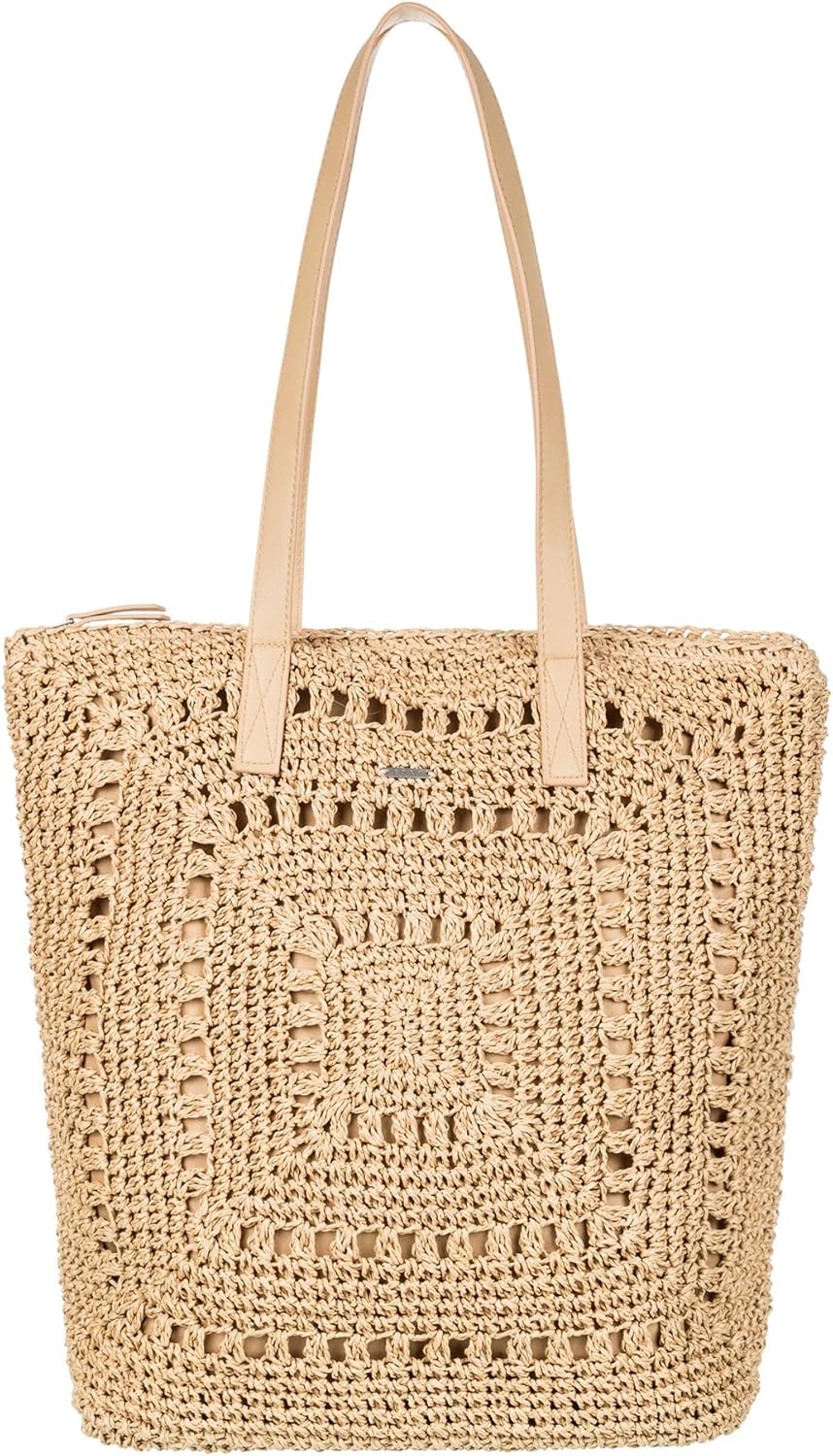 Roxy Women's Beach Tote Bag | Travel | Vacation | Straw | Lightweight | Breathable