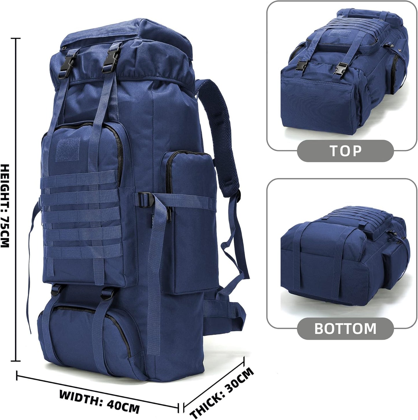 King'sGuard 70L Camping Hiking Backpack Tactical Backpack Military Molle Rucksack Backpack for Outdoor