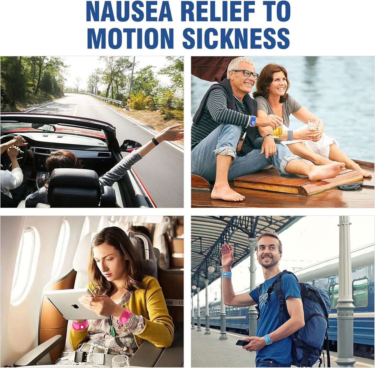 Motion Sickness Bands Anti Nausea Wristband for Adult and Kids Morning Sickness Relief for Pregnant Women Acupressure Nausea Relief for Car, Sea, Air Sickness - 1 Pair Camo Pink