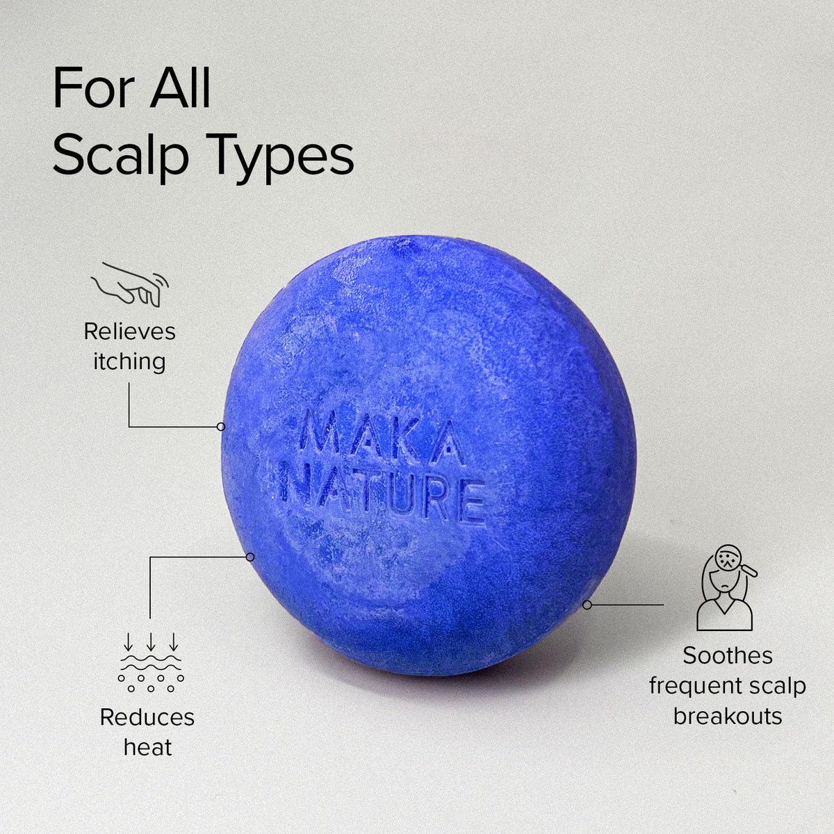 Maka Nature Low-Carbon Shampoo Bar | Korean K-Beauty Haircare with Natural Ingredients for Scalp & Hair Types | Vegan, Eco-Friendly, pH balanced, 3.35oz (Cooling)