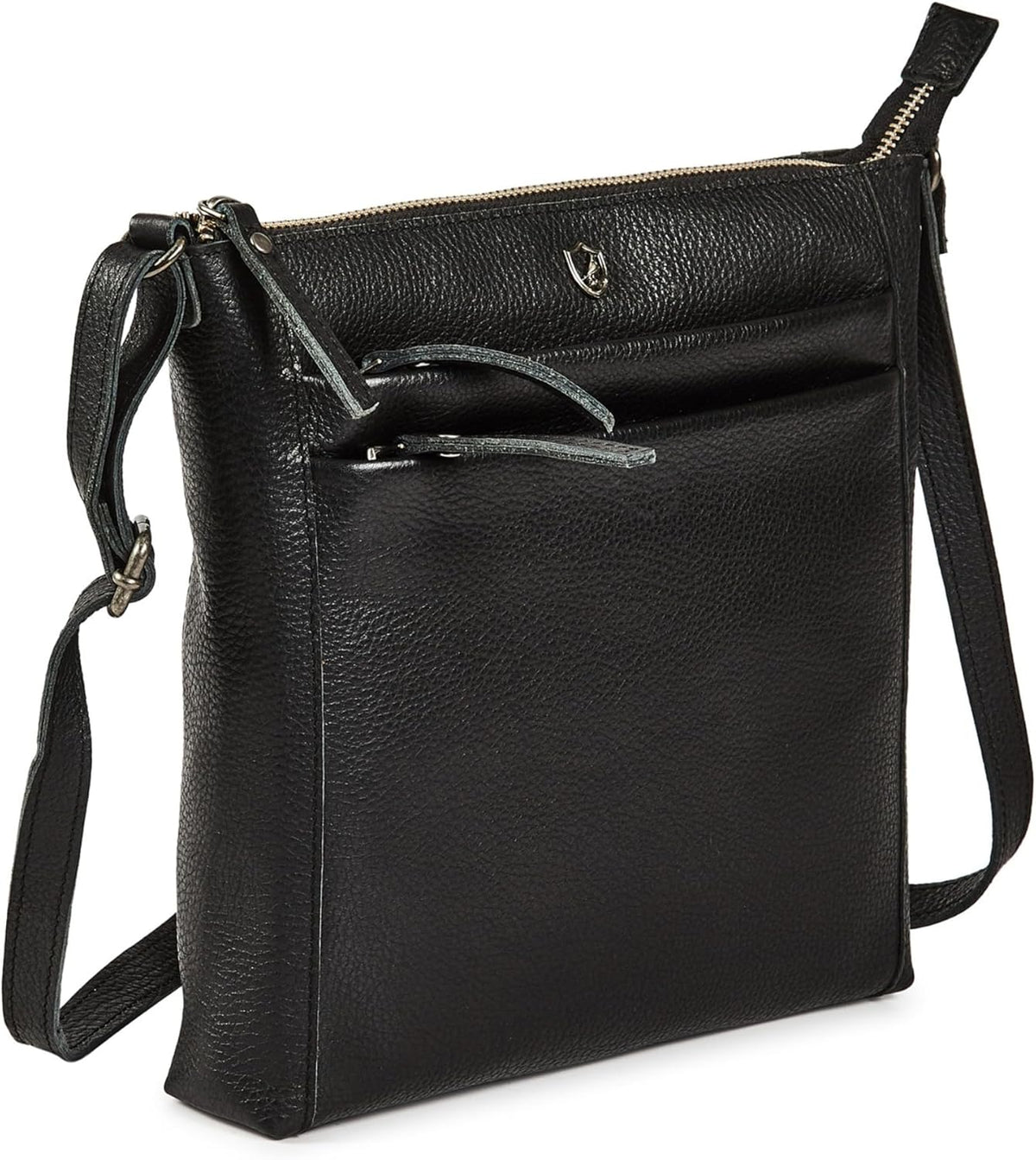 Small Soft Genuine Leather Crossbody Purse Women’s Sling Crossover Shoulder Travel Handbag with Triple Zipper