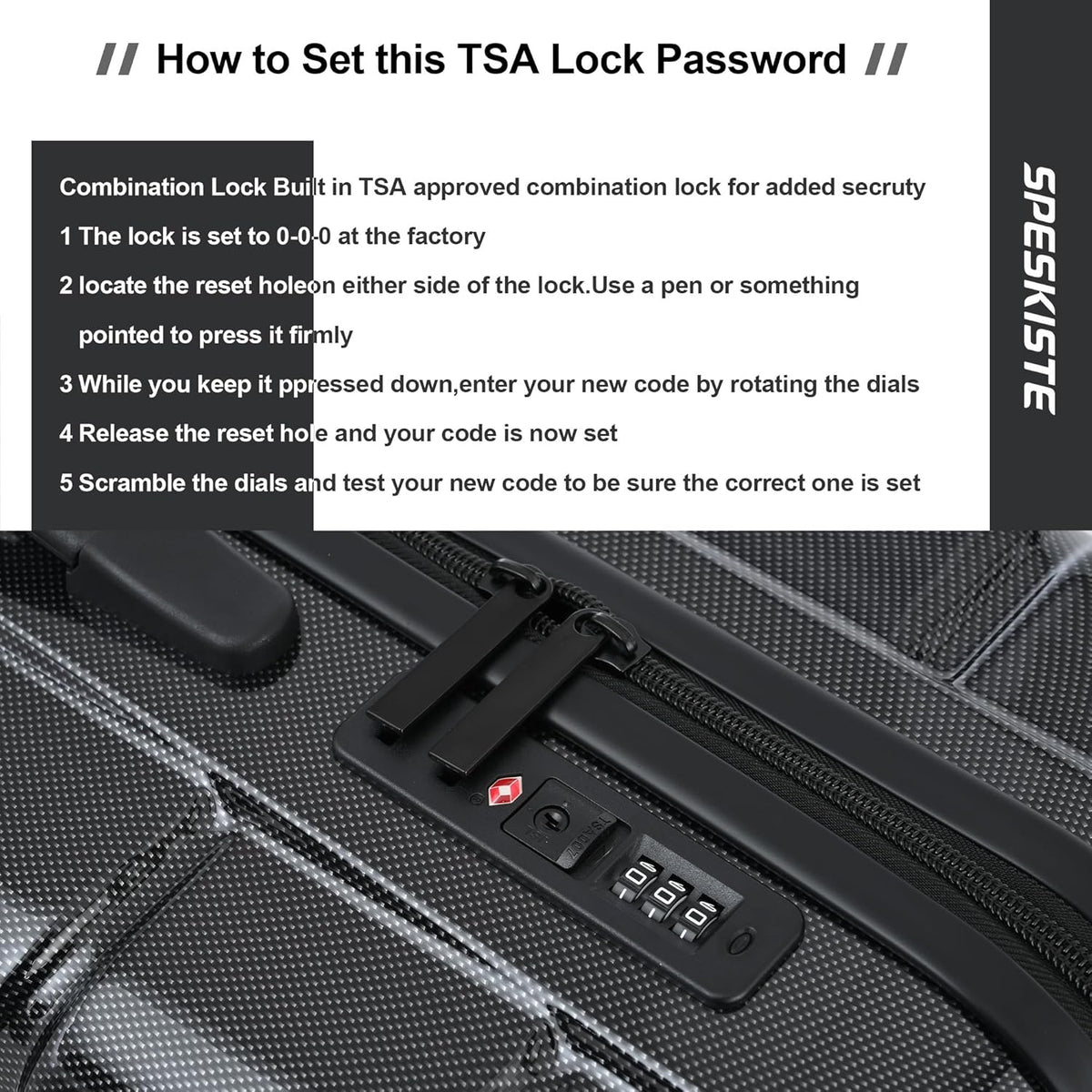 3 Piece Luggage Set, Hardshell Luggage Sets with TSA Lock, PC+ABS Lightweight Suitcase Sets with 360° Spinner Wheels BLACK (20/24/28)