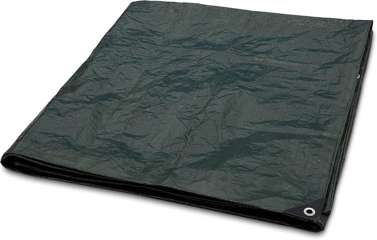 Amazon Basics Waterproof Camping Tarp, 9.5 Feet x 11.3 Feet, Dark Green