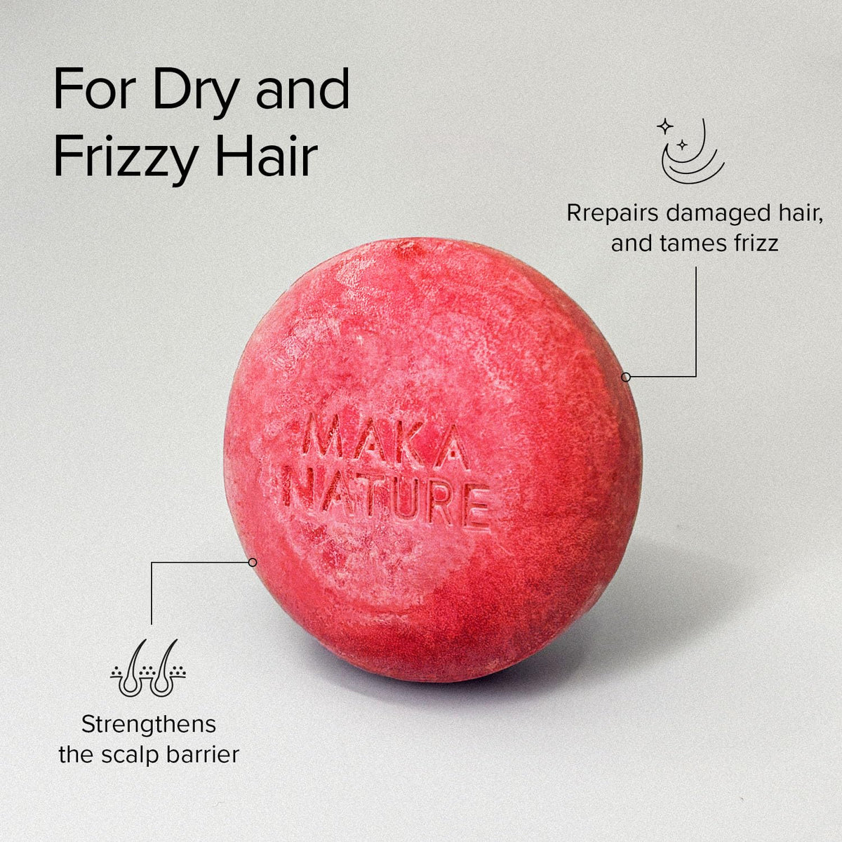 Maka Nature Low-Carbon Shampoo Bar | Korean K-Beauty Haircare with Natural Ingredients for Scalp & Hair Types | Vegan, Eco-Friendly, pH balanced, 3.35oz (Geranium)