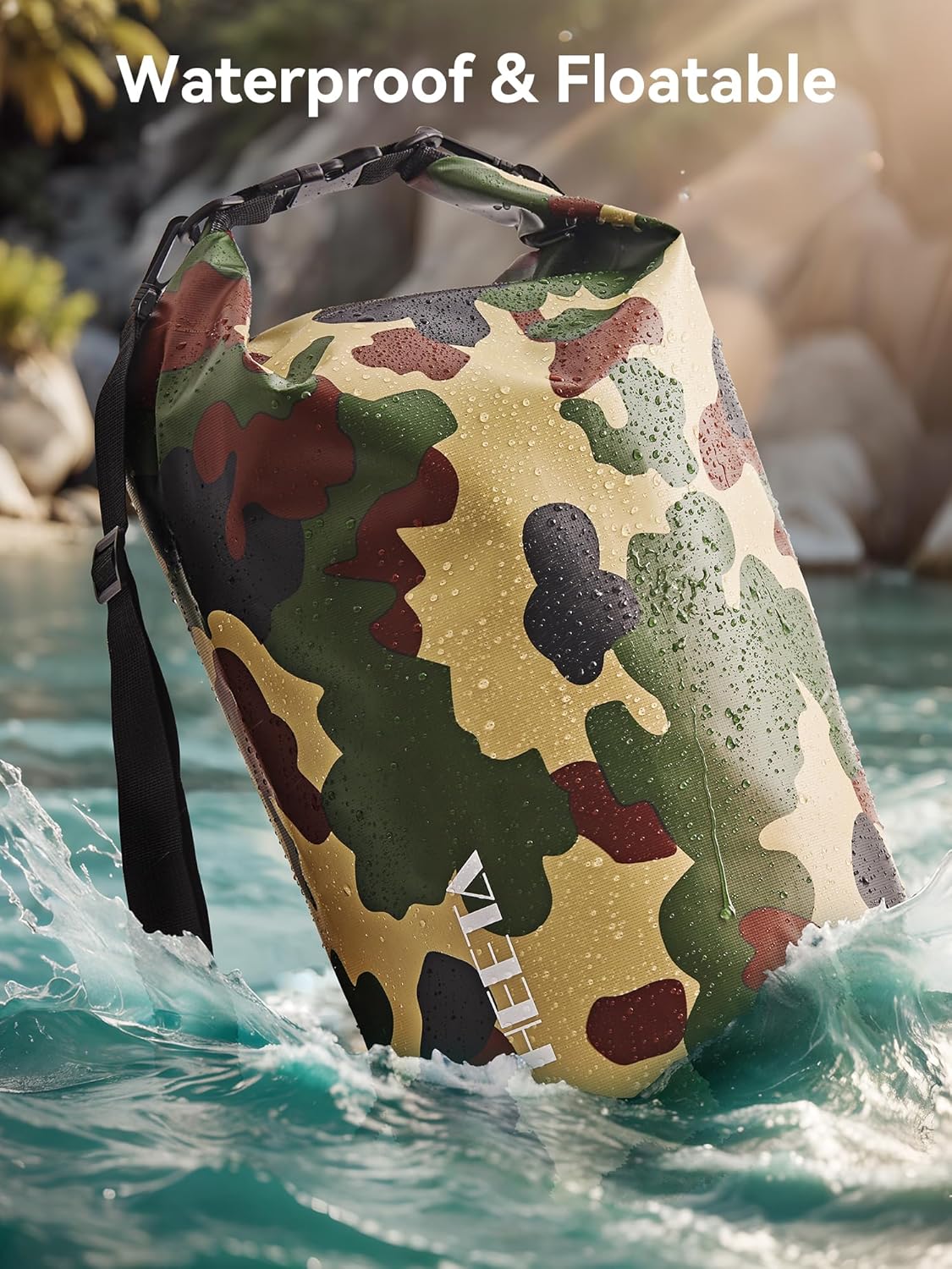HEETA Waterproof Dry Bag for Women Men(Upgraded Version) 5L/10L/20L/30L/40L Roll Top Lightweight Dry Storage Bag Backpack with Emergency Whistle for Travel, Swimming, Boating, Kayaking, Camping, Beach