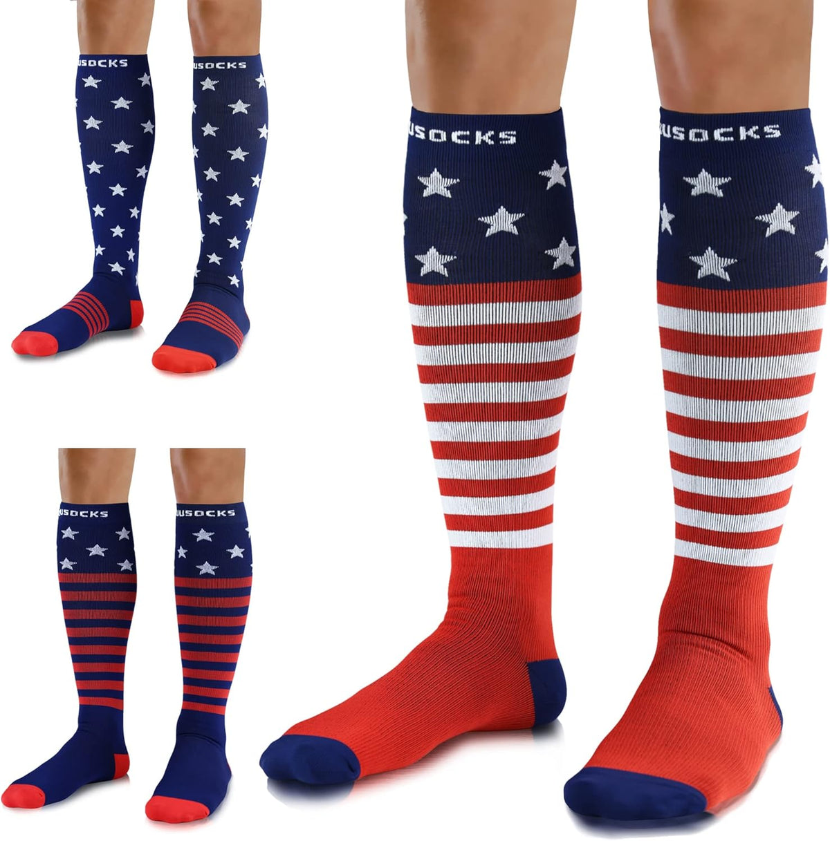 Medical Compression Socks for Women and Men 3 Pairs 20-30 mmHg Knee High Christmas Compression Stockings Circulation Best for Running Athletic Nurses