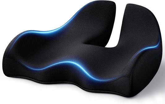 Benazcap Seat Cushion Office Chair Cushions Butt Pillow for Car Long Sitting, Memory Foam Chair Pad for Back, Coccyx, Tailbone Pain Relief for Gaming Chair and Car Seat