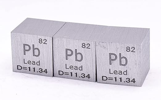 1" 25.4mm Lead Plumbum Metal Cube Pb up to 99.9% Pure Periodic Table Element Engraved Density Collection Science Education Display Block Cube + Acrylic Case Box - 1PC