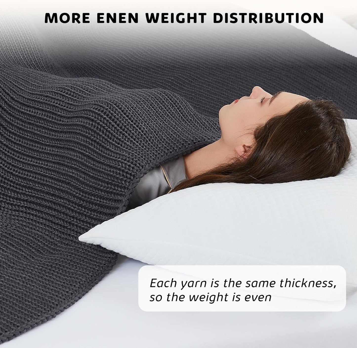 L'AGRATY Knitted Weighted Blanket - 50"x60" 7lbs Cooling Chunky Knit Heavy Blanket for Adults Braided Crochet Throw Thick Cable Yarn Knit Decorative No Beads Evenly Weighted Machine Washable