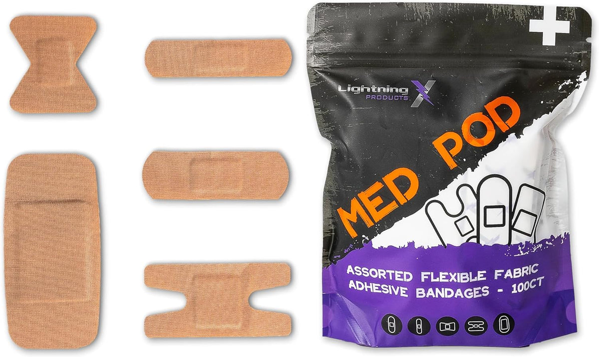 Lightning X EMS/EMT Premium Medical Gauze Bandage Refill Kit for First Responder First Aid Kit + 30 Assorted Fabric Adhesive Bandages