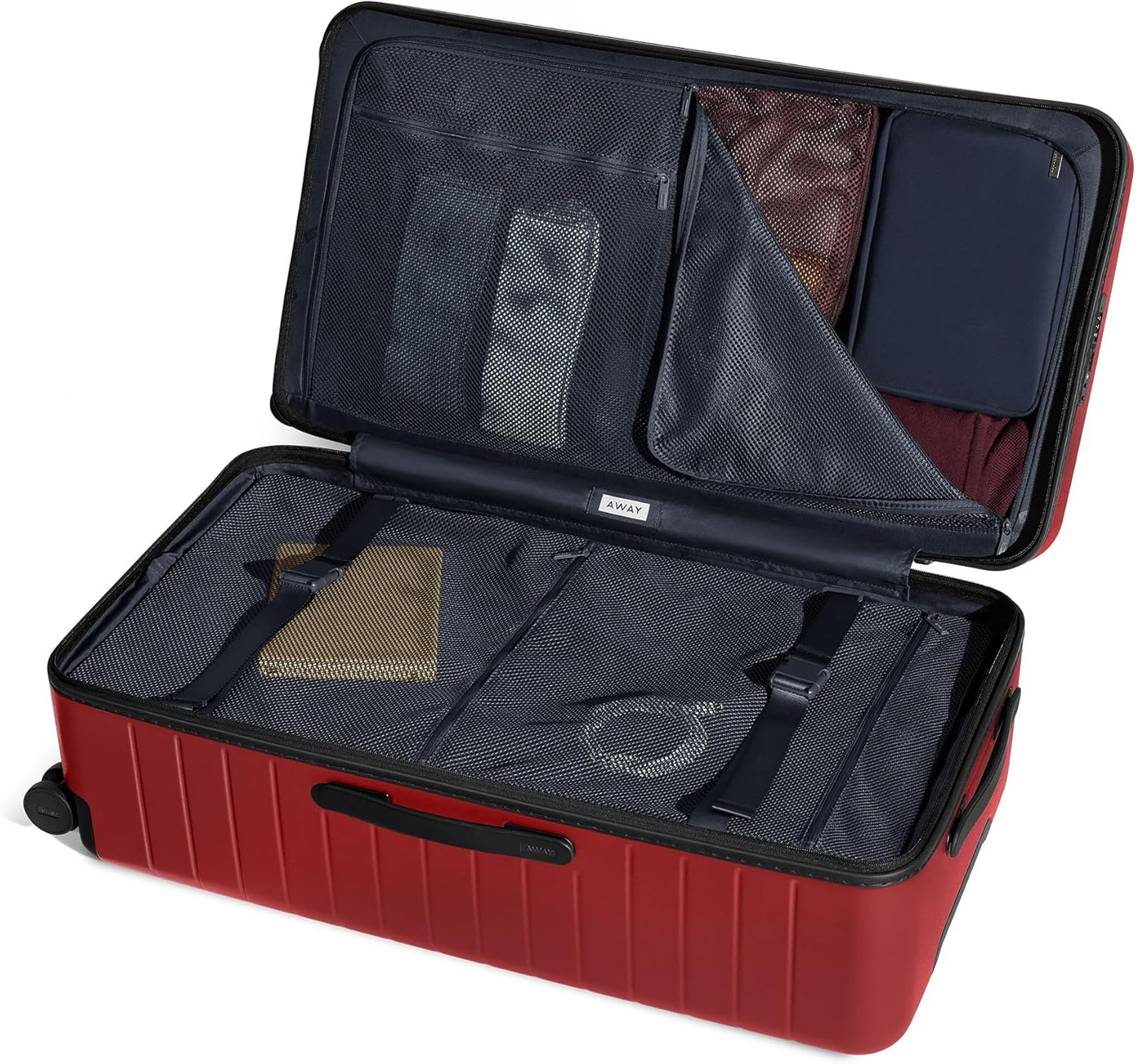 Away Large Trunk Luggage, 31 Inch Hardside Suitcase with Spinner Wheels, Lightweight & Durable, TSA Lock, Ideal for Long Trips, Tango Red