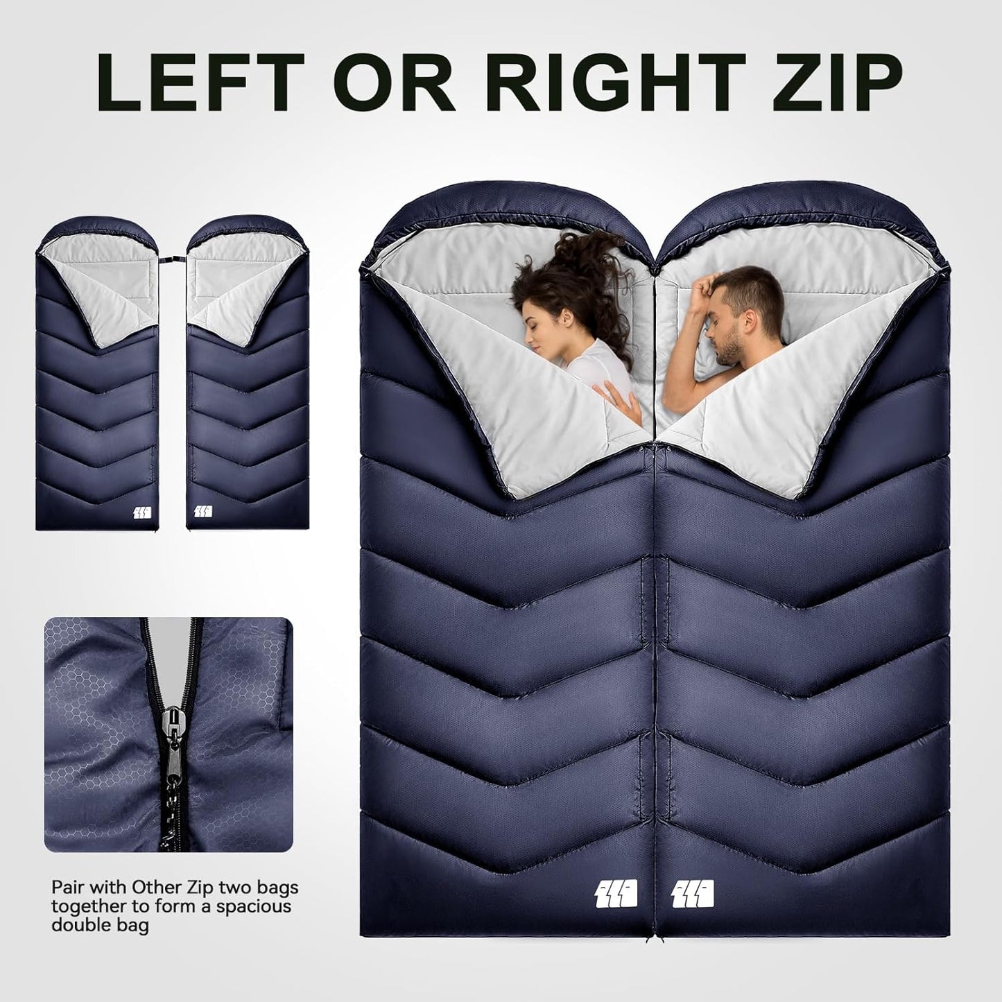 Sleeping Bags for Adults Cold Weather,Portable, Waterproof,Lightweight Camping Sleeping Bag for Tall Girls Boys with Compression Sack for Warm Camping, Hiking, Outdoor & Indoor