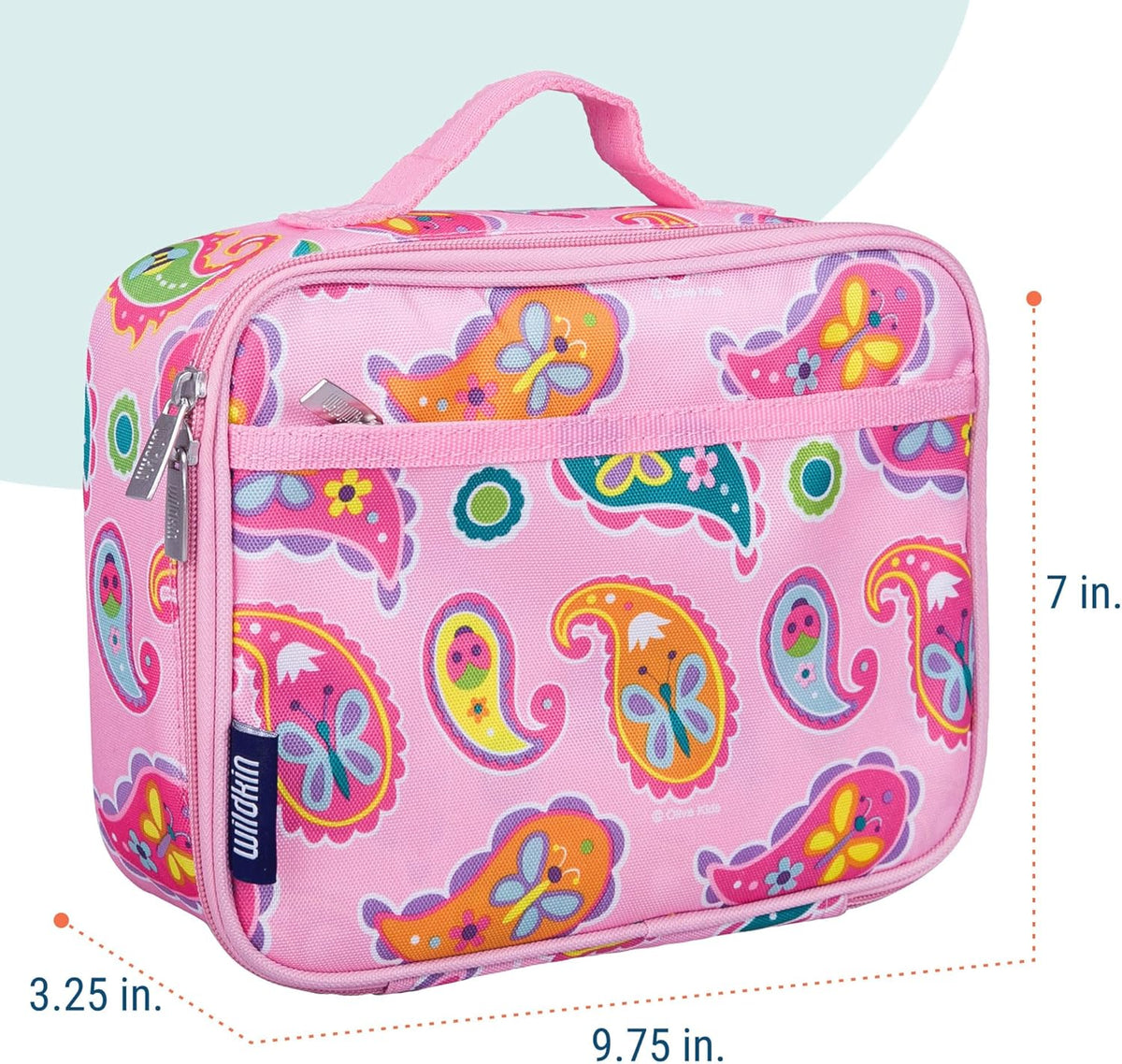 Wildkin Kids Insulated Lunch Box – Durable and Reusable for School & Travel - Paisley