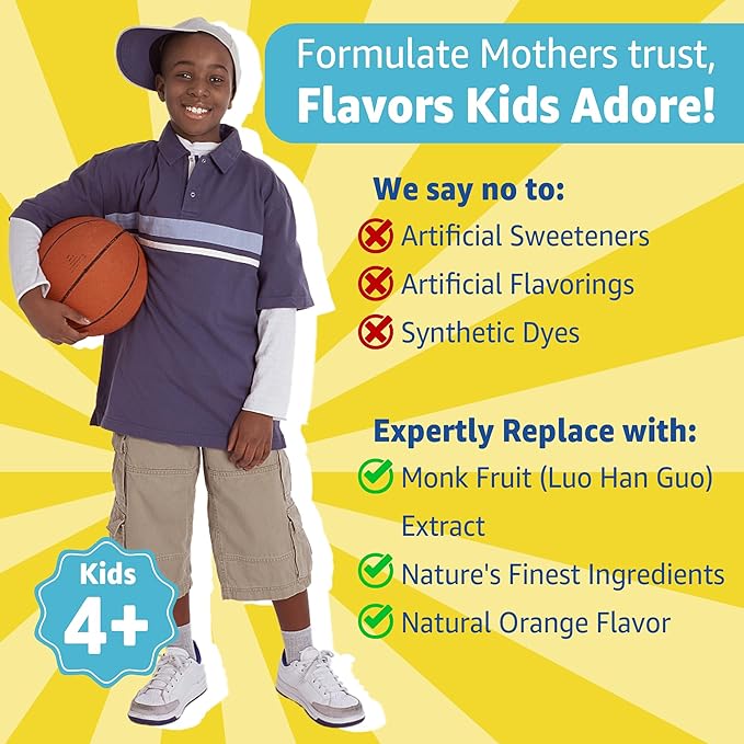 (2 Pack) Kids Multivitamin Gummies with Iron, Sugar Free, Kids Daily Vitamins + Probiotics, Algae Omega 3 (EPA/DHA), A, C, D, Methyl B12, Folate, B6, Zinc, Biotin, for Healthy Growth, Immune Support