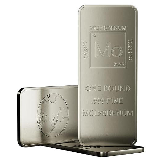 1 Pound Molybdenum Bar Paperweight Bullion with Element Design .999 Pure Molybdenum | Made in USA by Unique Metals