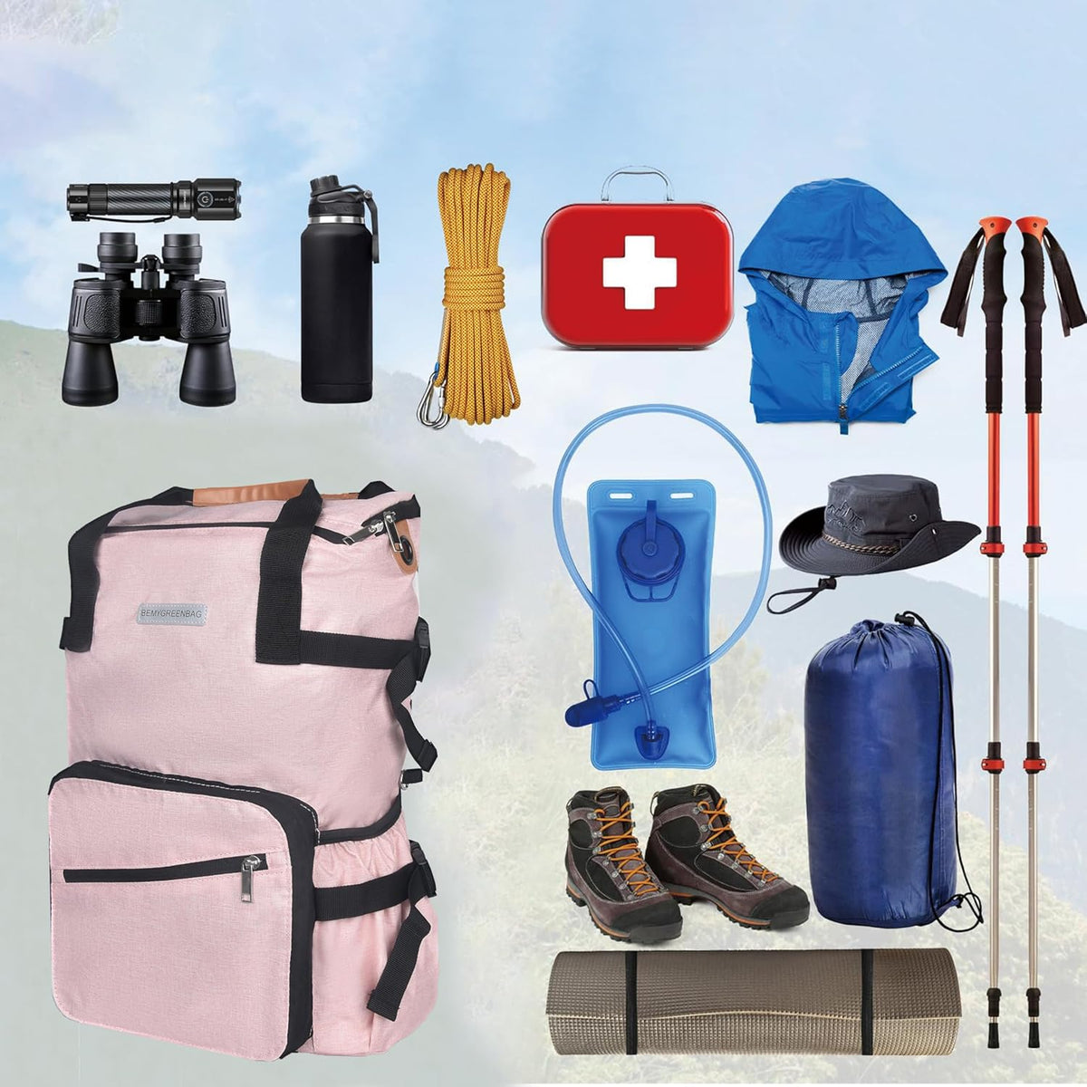 35L Foldable Waterproof Backpack For Outdoor Sports Travel Inside Wet Clothes Compartment Packable For Multiple