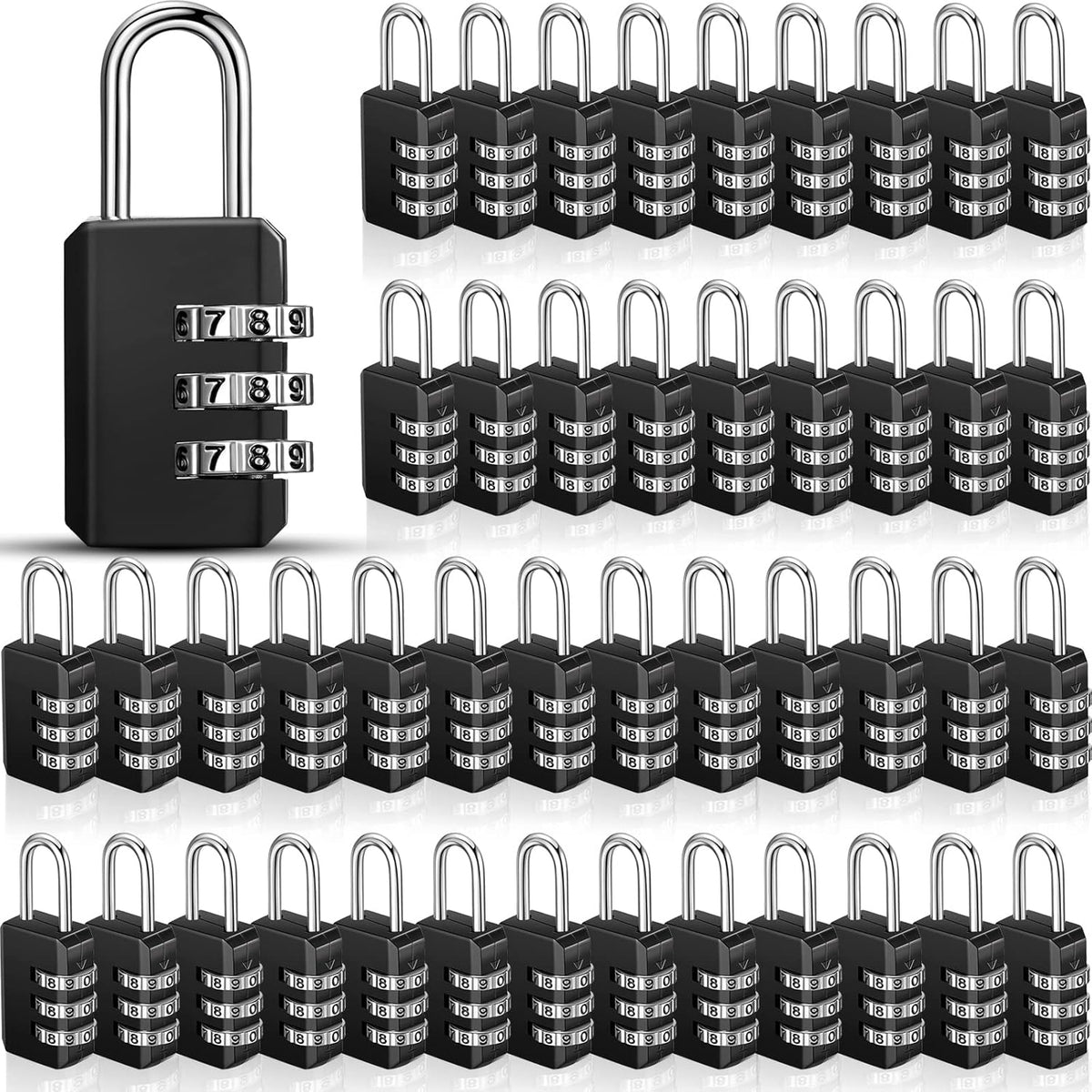 Chumia 16 Pack 3 Digit Combination Lock Small Combo Locks Waterproof Luggage Number Padlock for Backpack Suitcases Traveling Toolbox School Gym Employee Locker