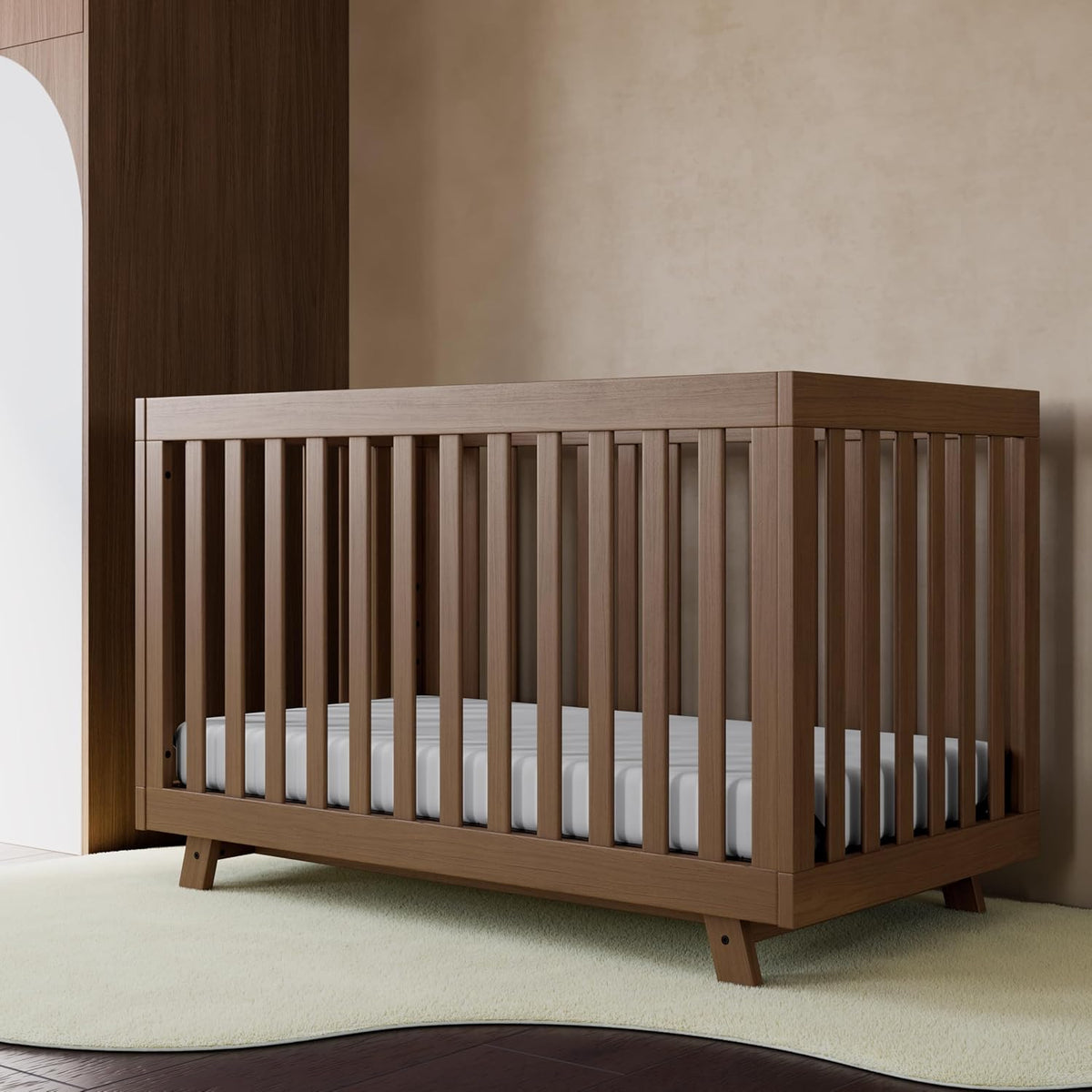 Storkcraft Beckett Grow-with-Me Convertible Crib (Hazelnut) – GREENGUARD Gold Certified, Converts to Toddler Bed & Daybed, Fits Standard Crib Mattress, Easy-to-Assemble