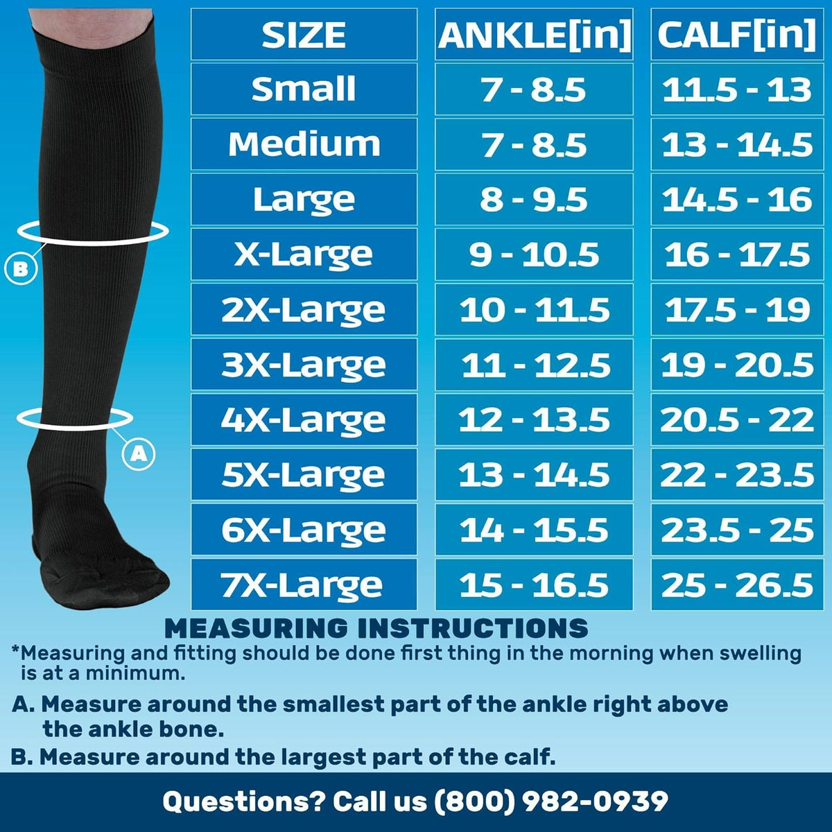 ABSOLUTE SUPPORT Cotton Compression Socks for Women & Men 20-30 mmhg Knee High