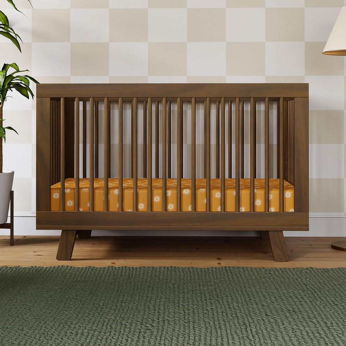 babyletto Hudson 3-in-1 Convertible Baby Crib with Toddler Bed & Daybed Conversion - Strong, Durable & Easy to Assemble - GREENGUARD Gold Certified w/ 4 Adjustable Mattress Heights - Natural Walnut