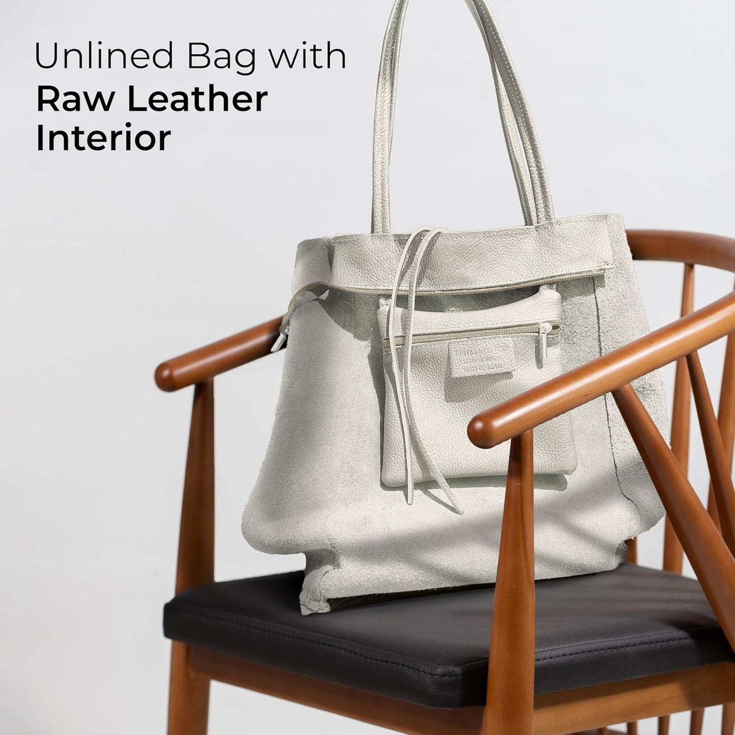 Italian Calf Leather Tote for Women with Zipper, Inner Pocket & Flat Base | Soft Unlined Shopper for Work & Travel