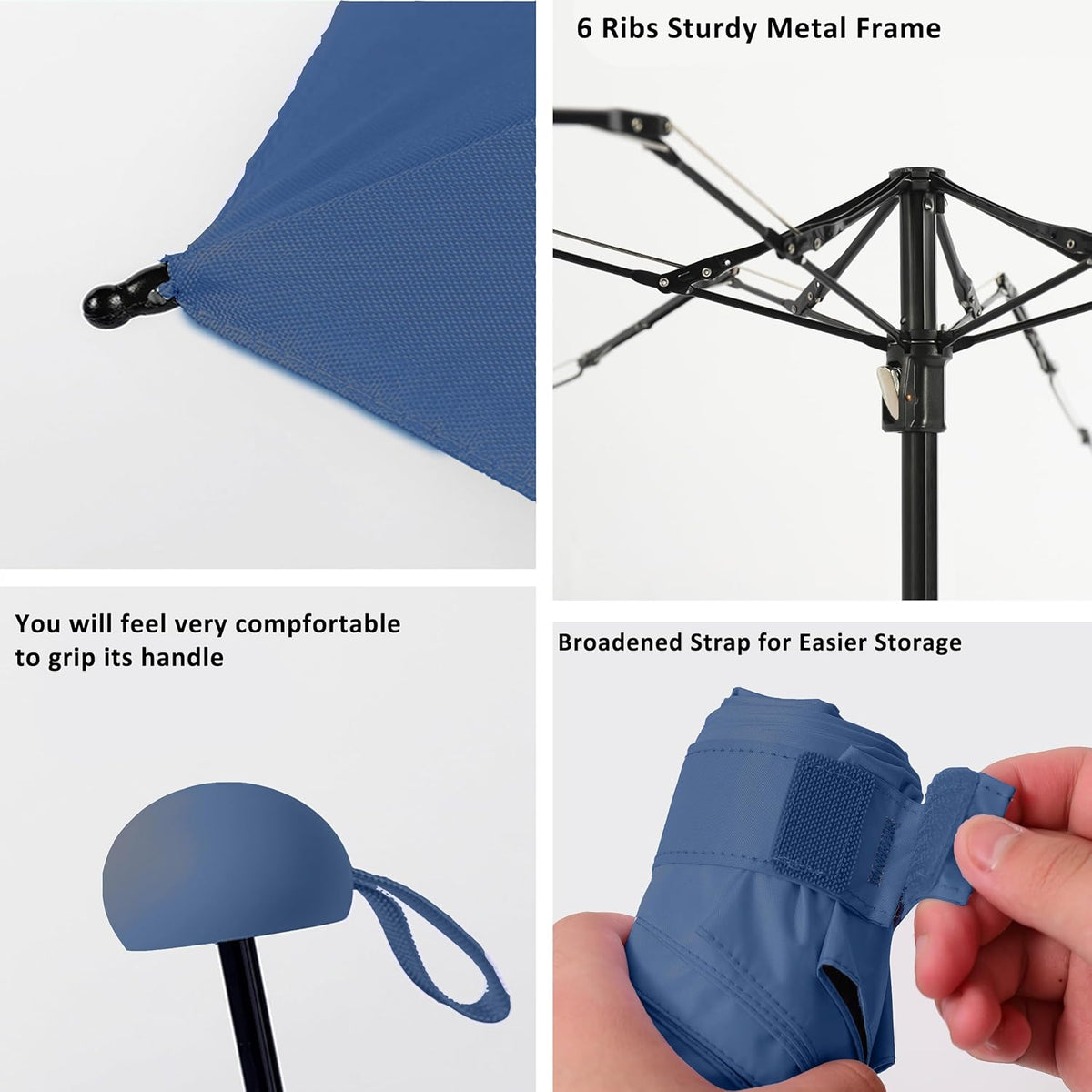 BAODINI Travel Mini Umbrella for Purse With Case Small Compact UV Sun Protection Sun Lightweight Tiny Pocket Umbrella for Women Kids and Men