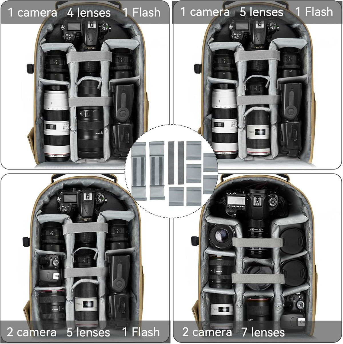 TORIBIO Camera Backpack, Hardshell DSLR Photography Camera Bag, Waterproof Hard Shell Camera Case with Tripod Holder & 15.6" Laptop Compartment Compatible with Canon/Nikon/Sony/DJI Mavic Drone