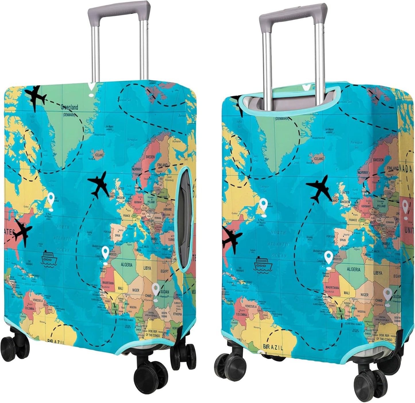 Travel Luggage Cover Suitcase Protector Fits 18-32 Inch Wheel Covers PatternedTravel Related Items Flower Luggage Protector Elastic XL