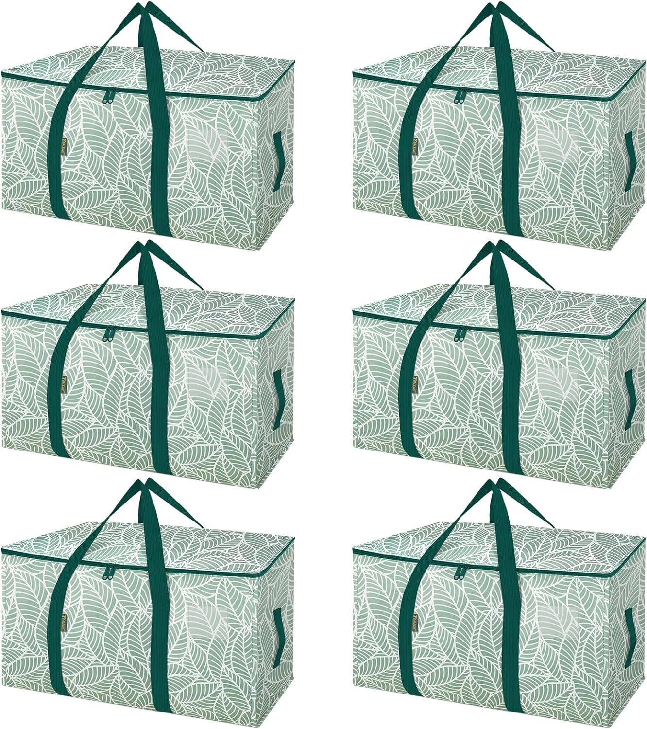 BALEINE 6-Pack Oversized Moving Bags with Reinforced Handles, Heavy-Duty Storage Tote for Clothes, Moving Supplies (Antique Folidage, 6-Pack)