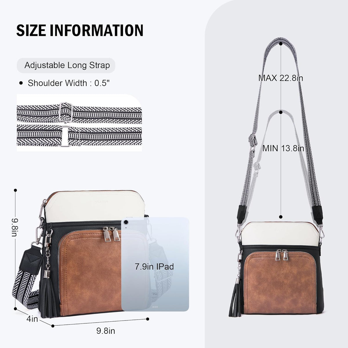Crossbody Purse for Women,Lightweight Medium Crossbody Bag Soft Leather Women's Shoulder Handbags with Tassel