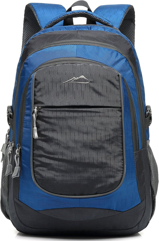 ProEtrade Backpack Bookbag for College Sturdy Travel Business Hiking Fit Laptop Up to 15.6 Inch Multi Compartment Gifts for Men Women Night Light Reflective (Blue)