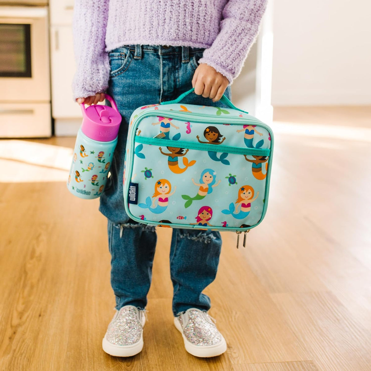Wildkin Kids Insulated Lunch Box – Durable and Reusable for School & Travel - Mermaids