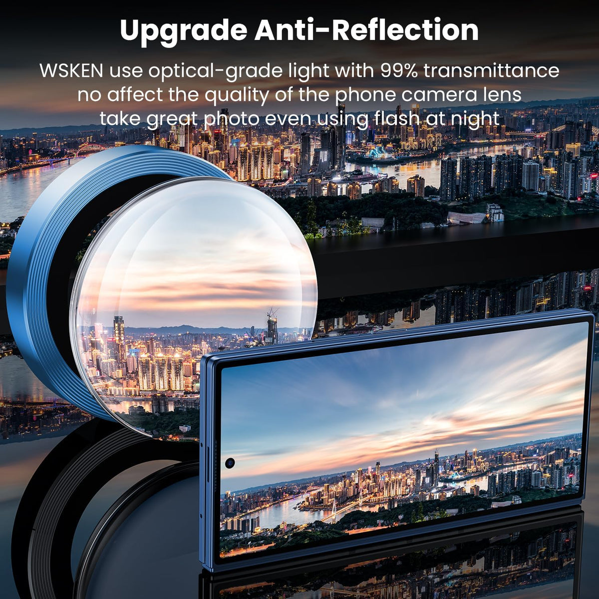 WSKEN for Z Fold 7 Camera Lens Protector Case Cover - Ultra HD Anti-Reflective Tempered Metal Glass Anti Scratch Rear Camera Screen Protector Film for Samsung Galaxy Z Fold 7 5G Accessories,Blue