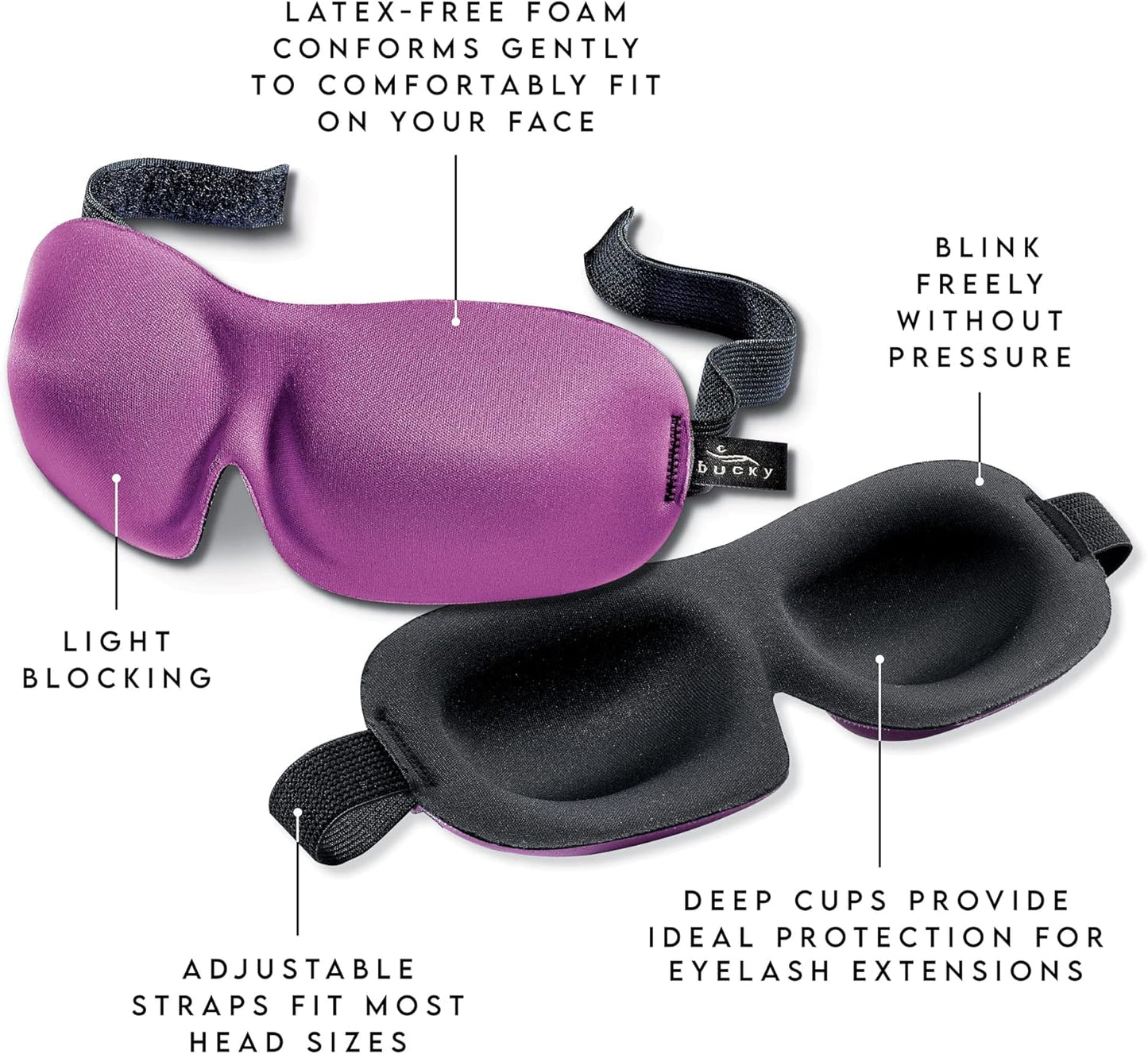 Bucky 40 Blinks No Pressure Printed Eye Mask for Travel & Sleep, Snowflakes, One Size