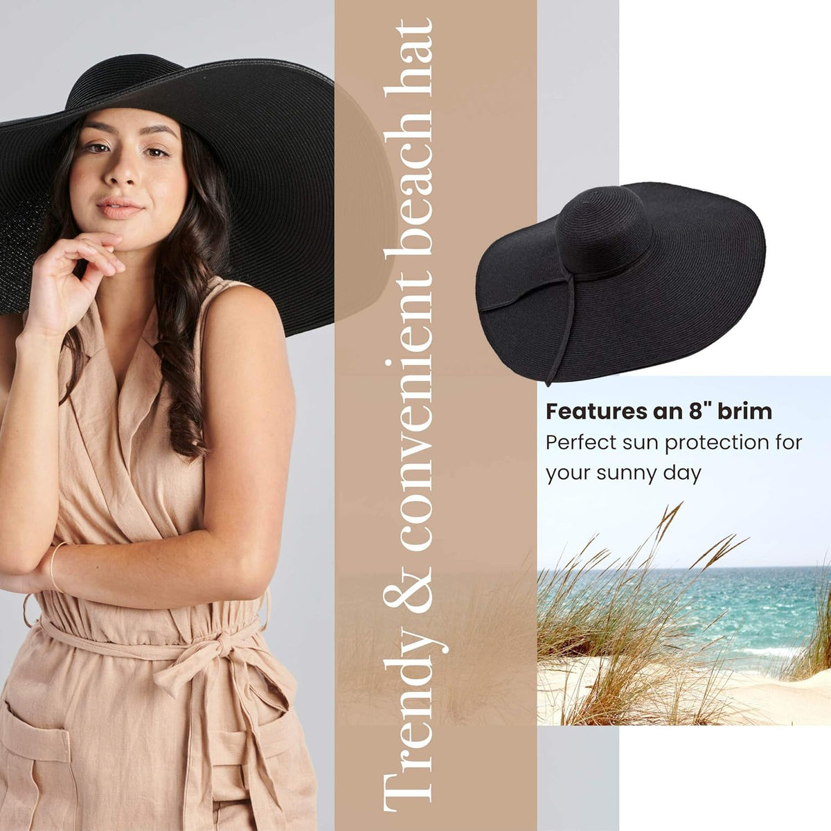 San Diego Hat Company Women's Ultrabraid X-Large Brim Hat, Adjustable Sun Hat with UPF 50+