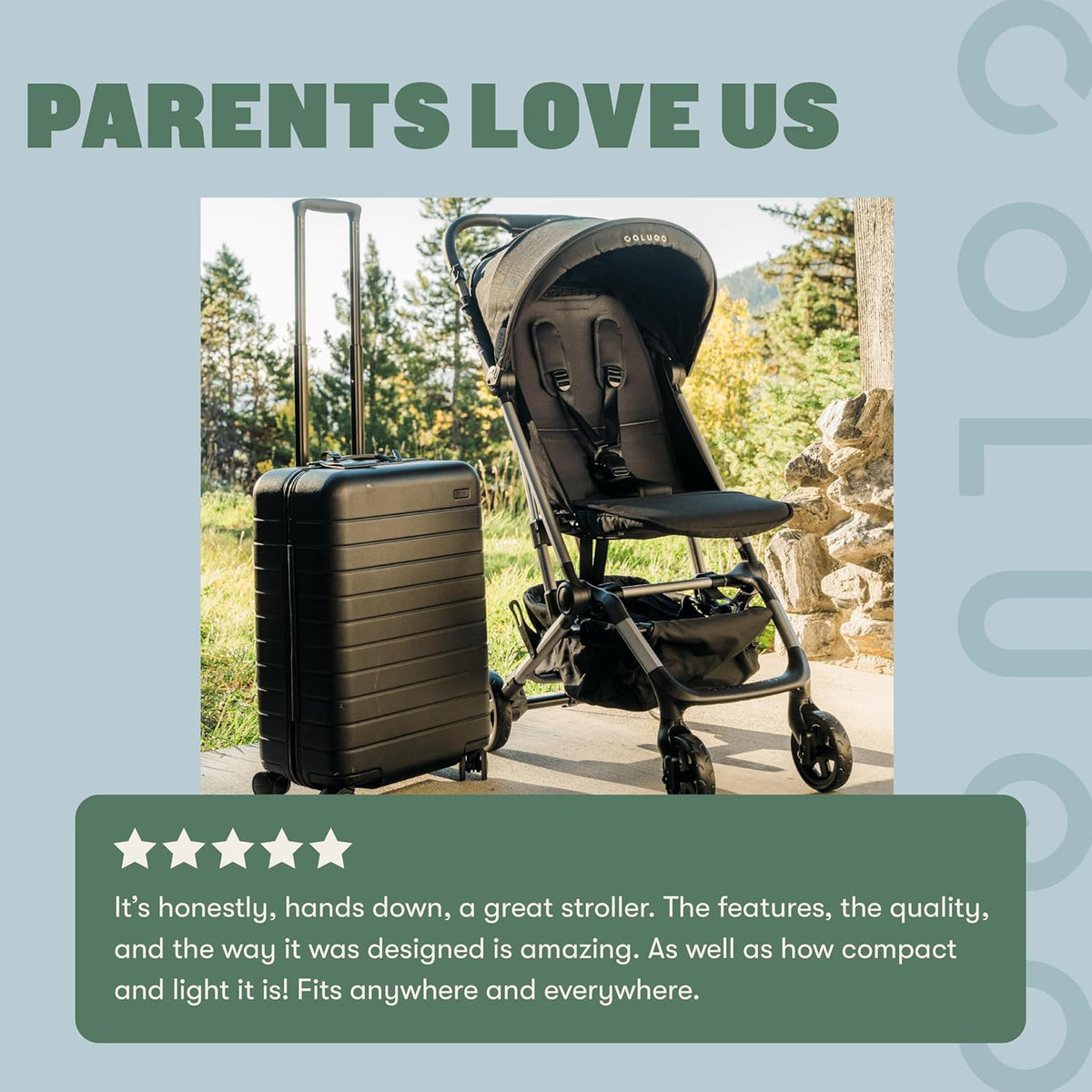 Colugo Navy Stroller - Lightweight, Compact, One Hand Fold, Travel Stroller with Rain Cover, Backpack and Cup Holder, JPMA Certified, UPF 50+ Canopy, 2 Seat Recline Positions, 16 lbs, Toddler