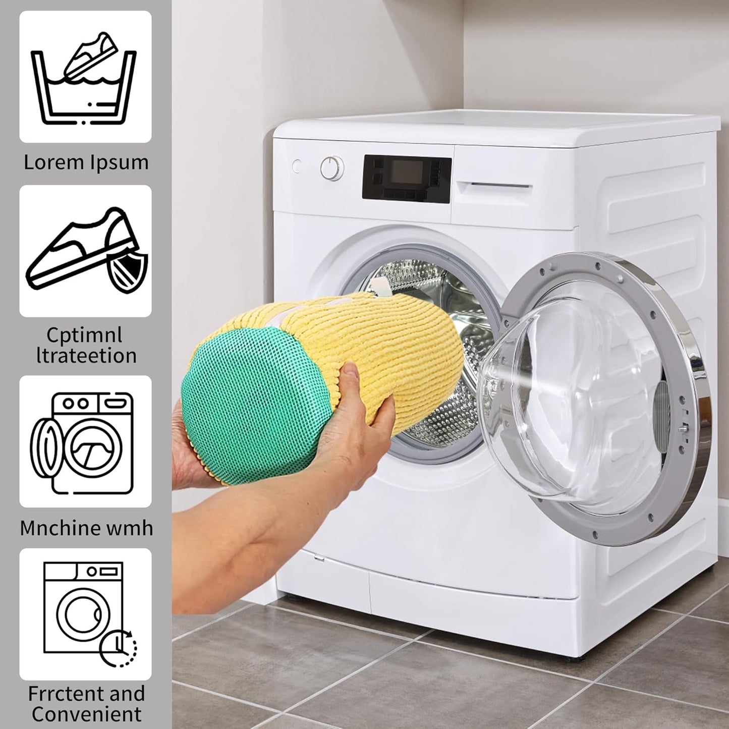 Shoe Washing Bag for Washing Machine, Laundry Shoe Bag for Washer and Dryer, Reusable Shoe Bag, Sneaker Washing Machine Bag (Yellow 2pcs)
