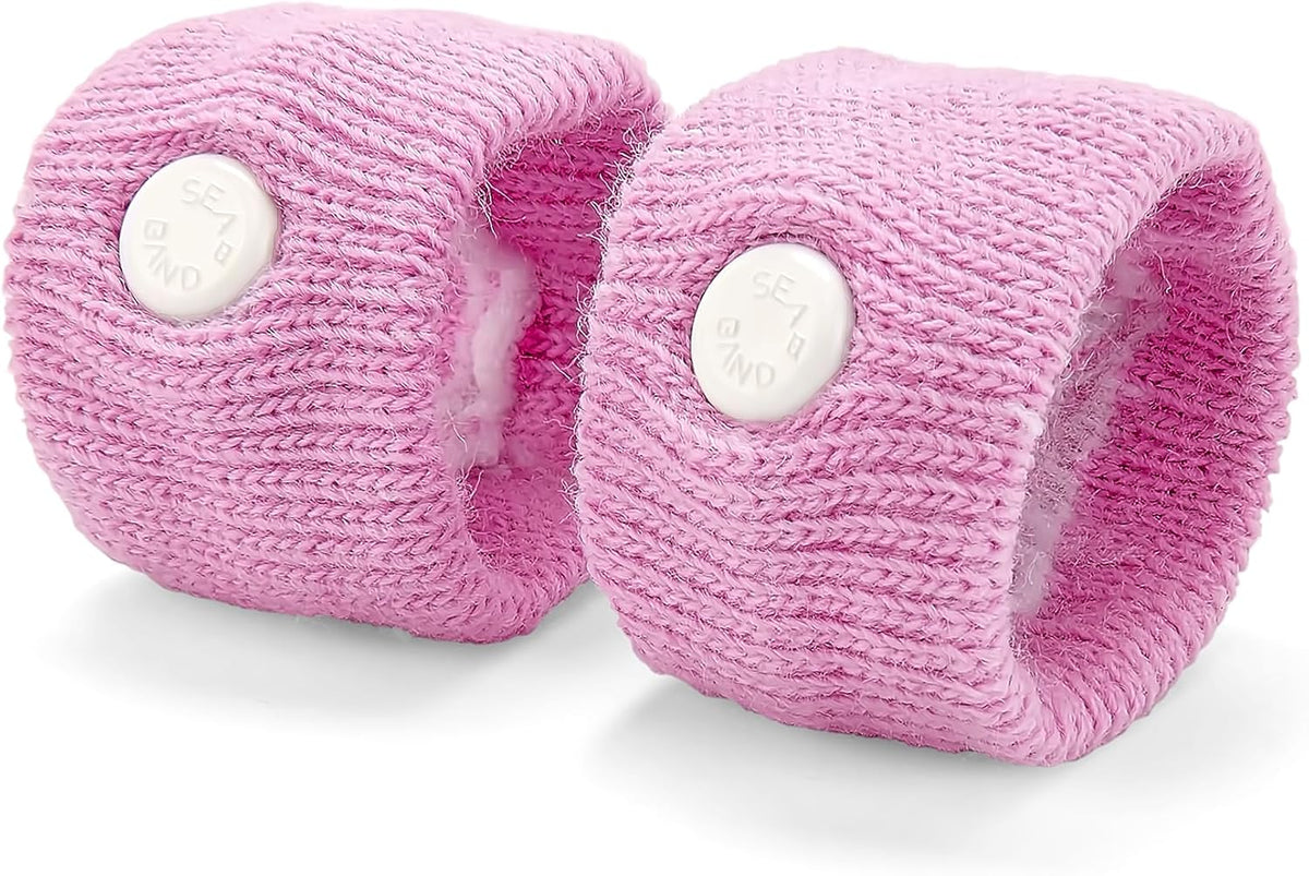 Sea-Band Anti-Nausea Acupressure Wristband for Motion & Morning Sickness - 1 Pair Pink