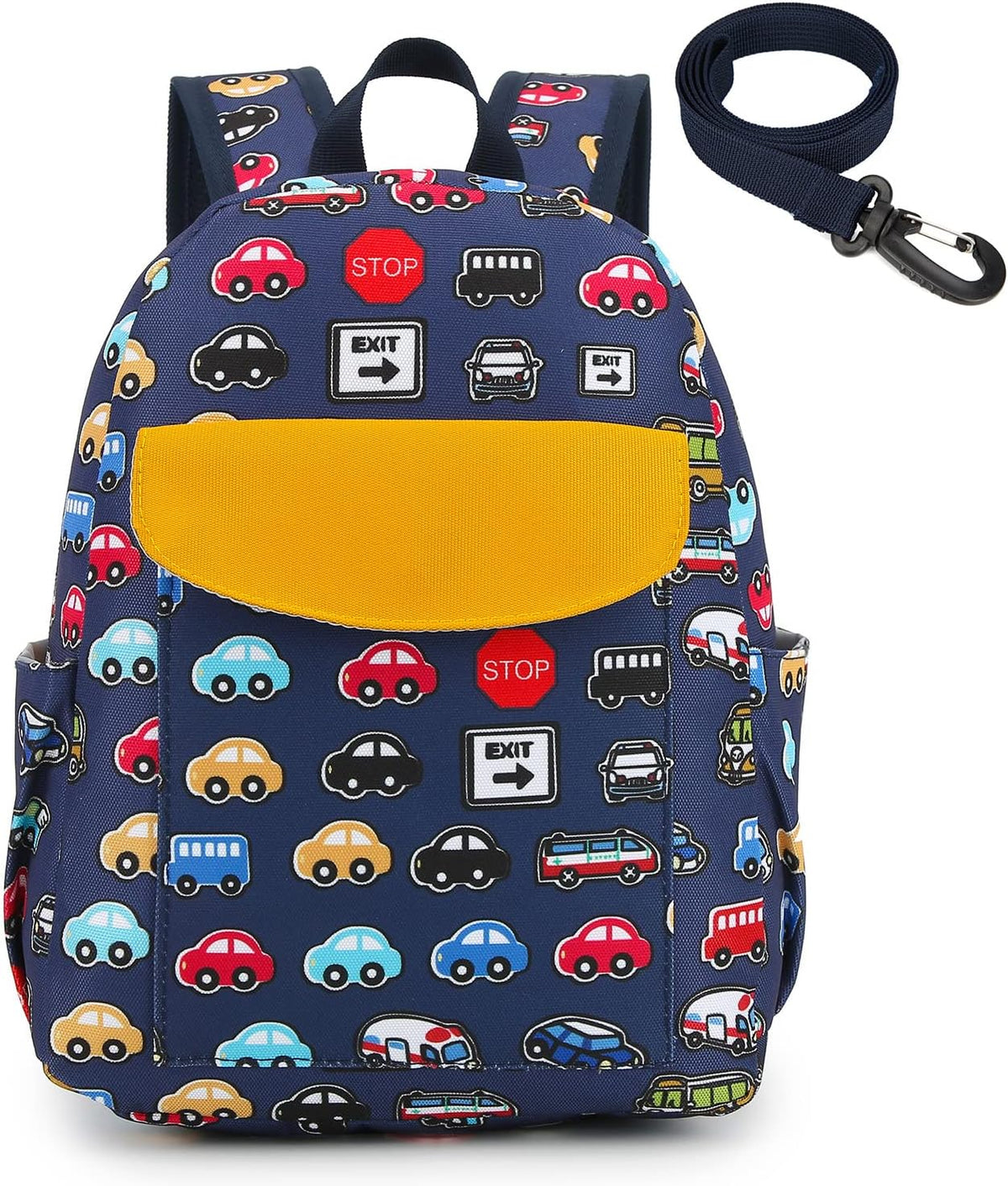 willikiva Cute Zoo Little 2d Backpack Kid Backpacks for Girls and Boys Toddler Backpack Waterproof Preschool Safety Harness Leash(DeepBlue Bus)
