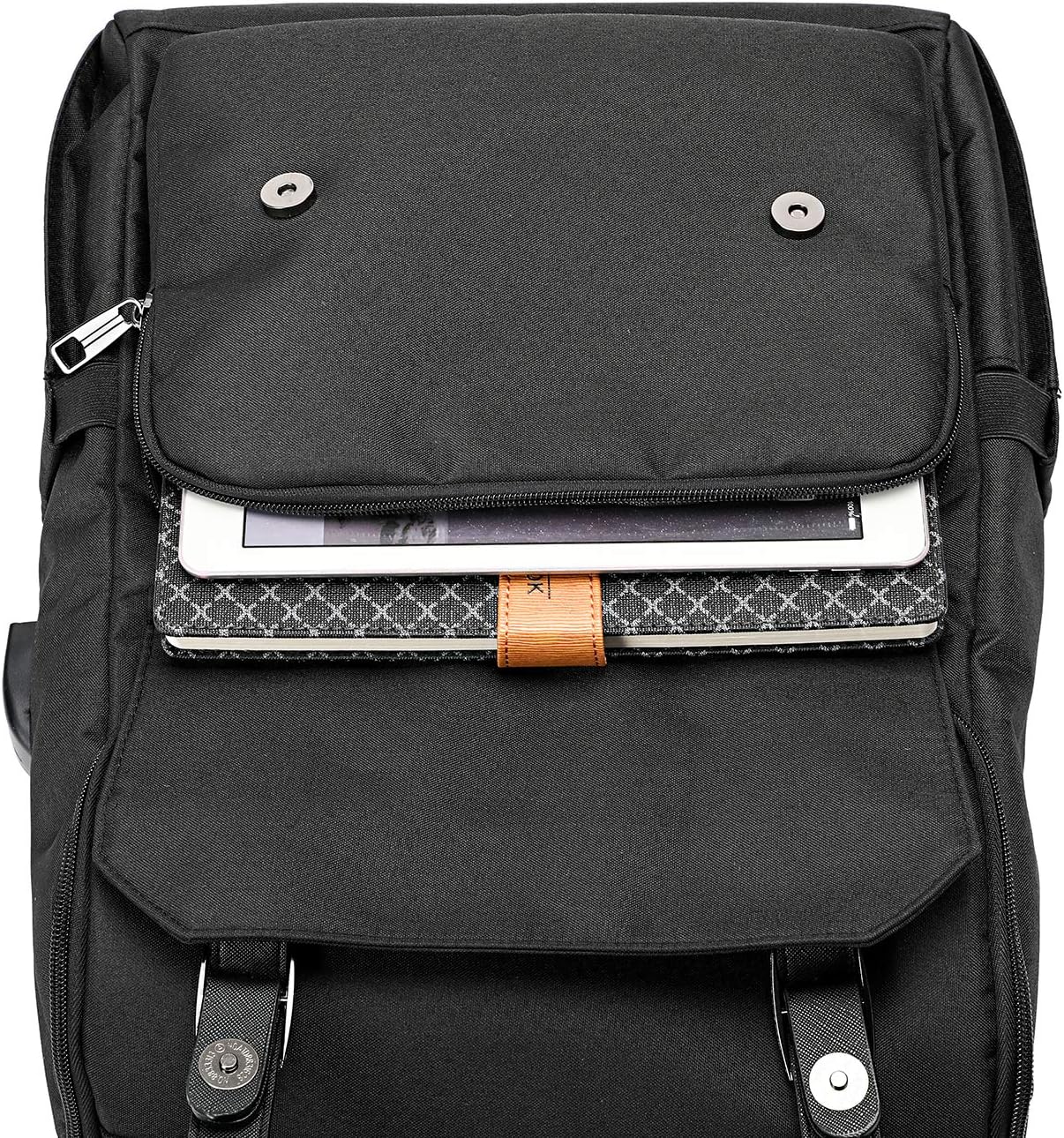 YALUNDISI Vintage Backpack Travel Laptop Backpack with usb Charging Port for Women & Men College Backpack Fits 15.6 Inch Laptop Black