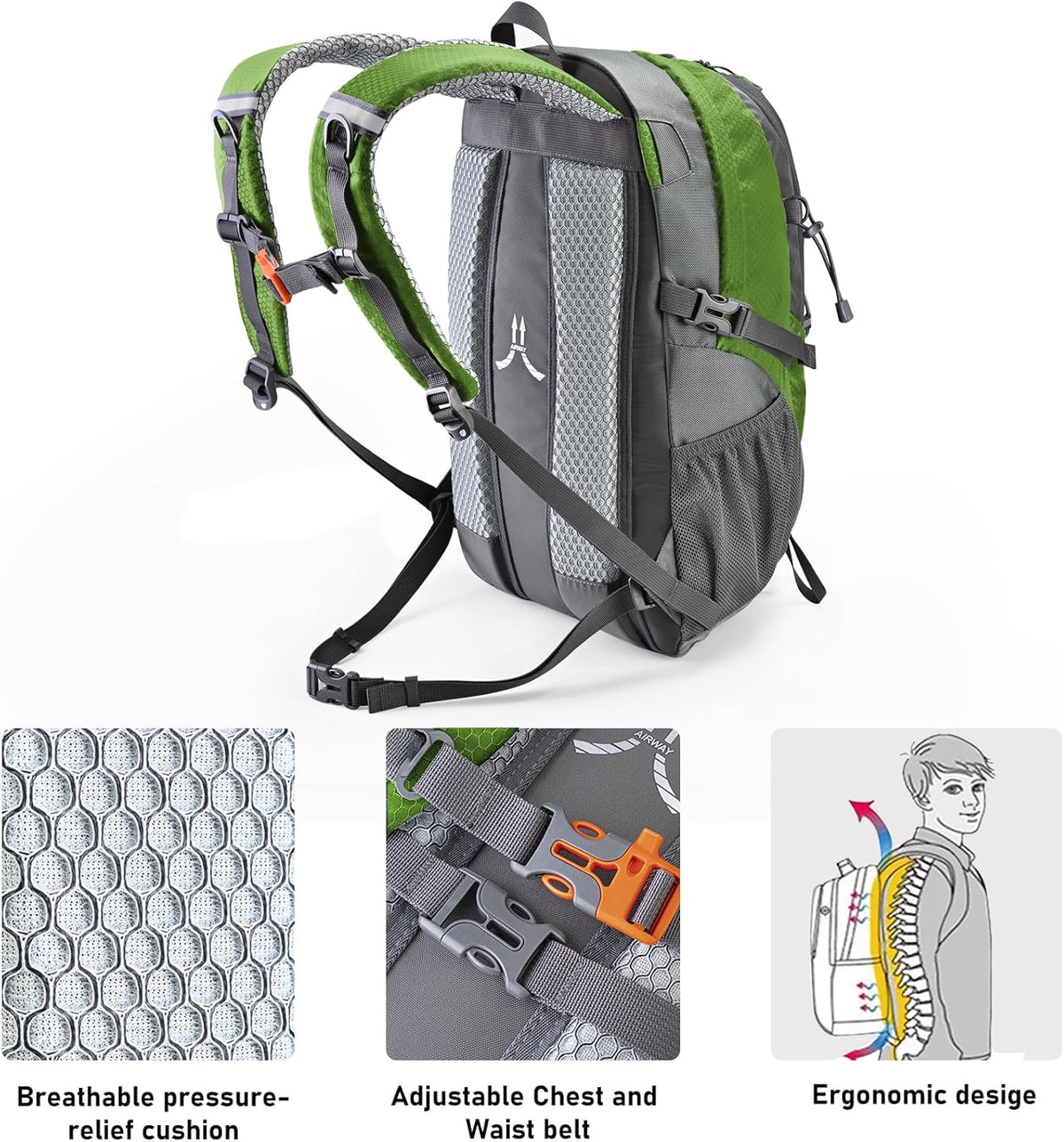 N NEVO RHINO Hiking Backpack 20L Water Resistant Outdoor Day Pack,Lightweight Travel Small Backpack for Men Women