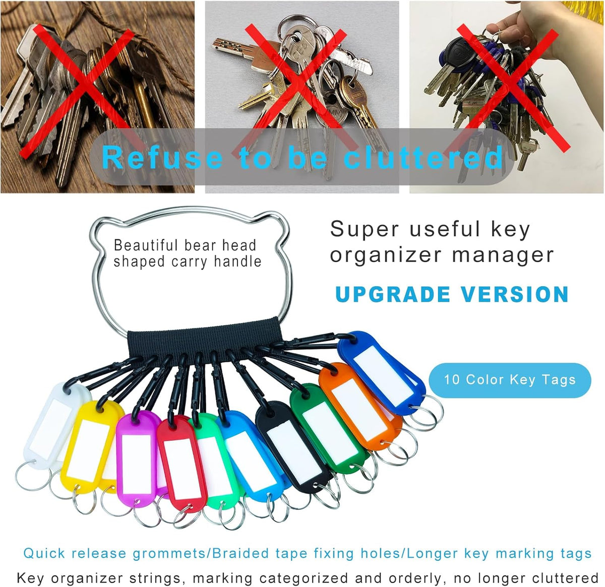 Portable Key Organizer Manager with Enlarged Window for Writing and Displaying More Text, Suitable for Warehouses, Offices, Schools, Homes, Etc (Key Marking and Management)